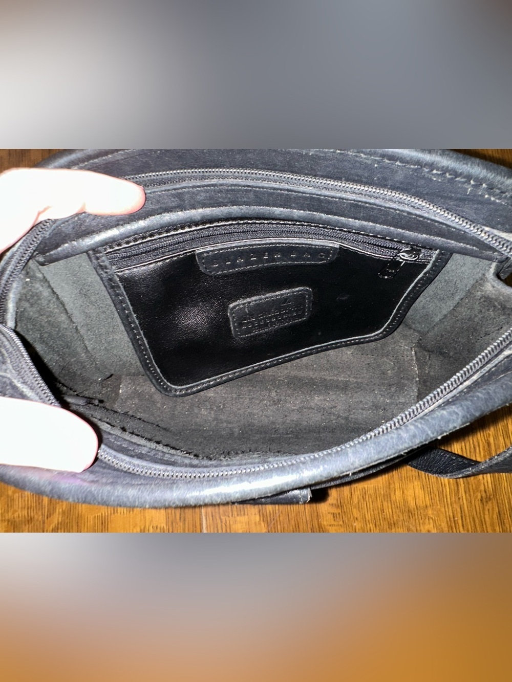 Vintage Liz Claiborne Black Leather Blazer Bag - Picture 6 of 11